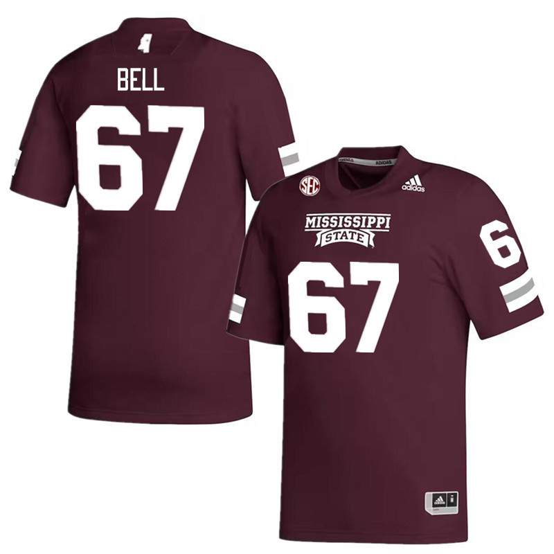 Men #67 Leon Bell Mississippi State Bulldogs College Football Jerseys Stitched Sale-Maroon